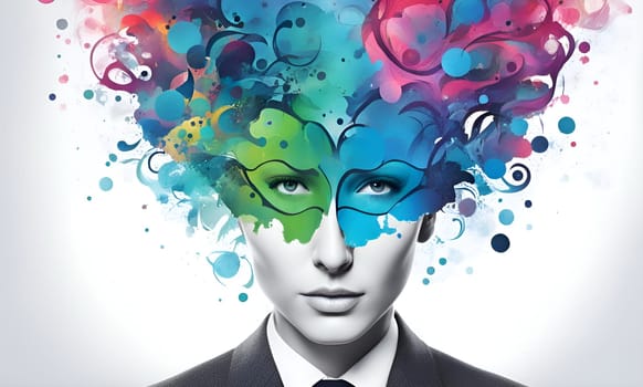 Abstract concept art of menal health problems