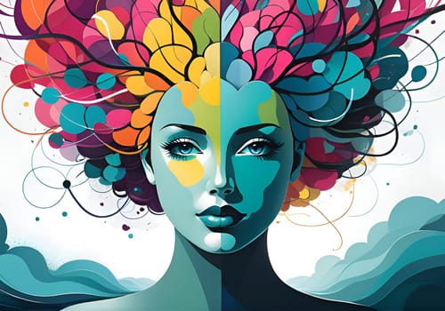 Abstract concept art of menal health problems