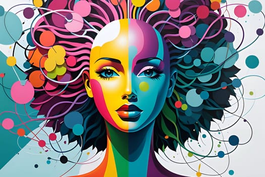 Abstract concept art of menal health problems