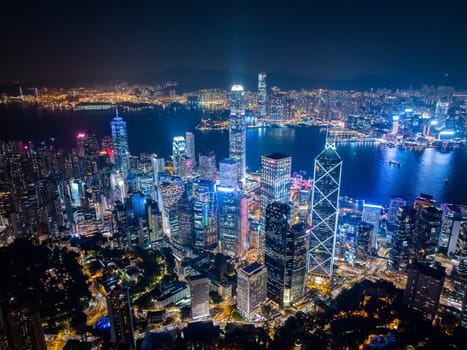 Hong Kong 08 December 2021: Hong Kong city night