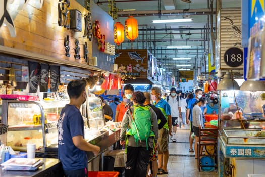 Pingtung, Taiwan, 26 August 2023: Wet market in Donggang of Pingtung in Taiwan