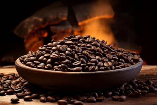 Roasted coffee beans. Natural food. Generate AI