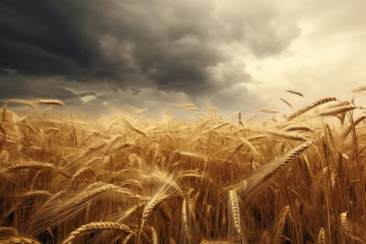 Rye field art. Nature food agriculture. Generate Ai