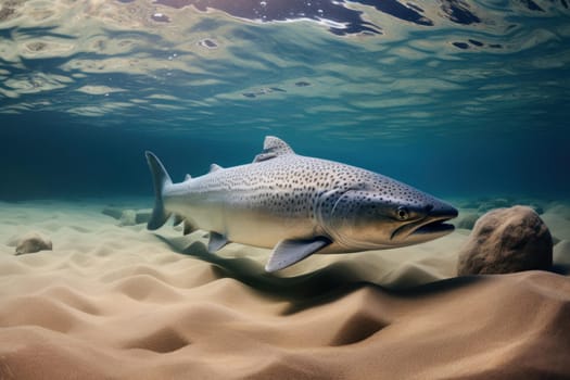 Salmon underwater nature. Ocean animal. Generate Ai