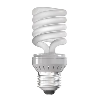 Compact fluorescent lamp lightbulb, a symbol for energy saving and eco-friendly technology 3d render