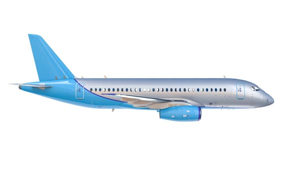 Passenger aeroplane isolated on white background. 3d render