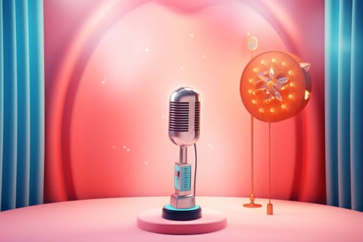 Singer pop background. Live person. Generate Ai