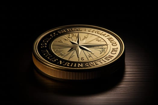 Single ancient coin. Antique cash. Generate Ai