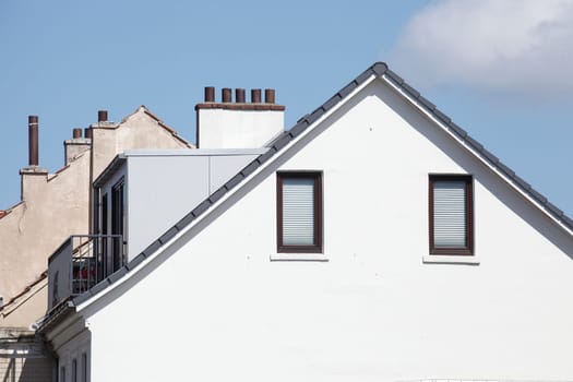 Wohngebäude , Mehrfamilienhäuser, Seitenansicht mit dachgiebel, Bremen, Deutschland