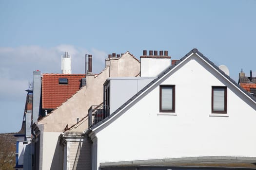 Wohngebäude , Mehrfamilienhäuser, Seitenansicht mit dachgiebel, Bremen, Deutschland