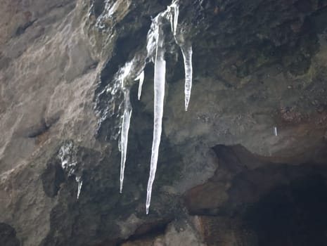 ice lollipops hanging on the wall cold winter