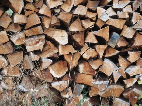 Wood stacked wood to warm the natural winter approval