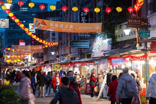 Taipei, Taiwan 26 January 2024: Lunar new year traditional market in Dihua street at Taipei City