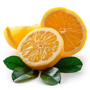 Fresh lemon on white isolated background AI generated image