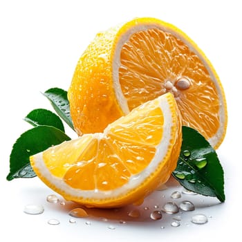 Fresh lemon on white isolated background AI generated image
