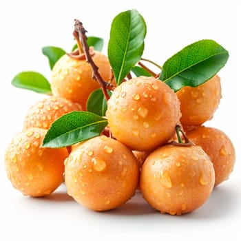 Longan, exotic fruit on white isolated background AI generated image
