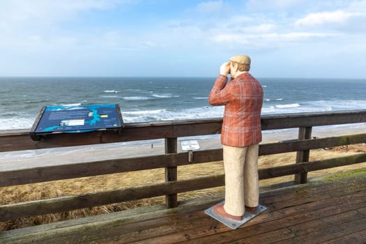 Wenningstedt, Germany - February 16, 2022: View to art of work from Christel Lechner at Wenningstedt, showing her art on various places on Sylt Island, Schleswig-Holstein, Germany.