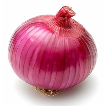 Fresh whole red onion on white isolated background AI generated image