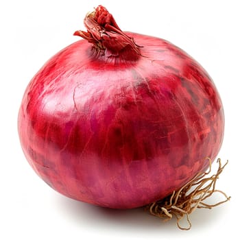 Fresh whole red onion on white isolated background AI generated image