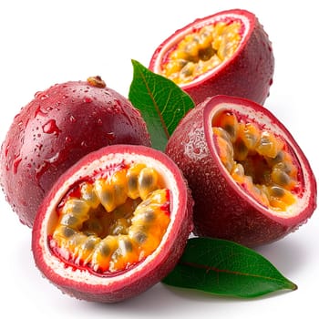 Exotic passion fruit fruit on white isolated background AI generated image