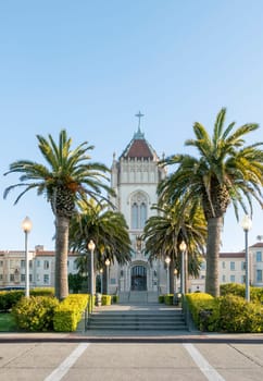 San Francisco, USA - May 18, 2022: view to entrance of University of San Francisco.