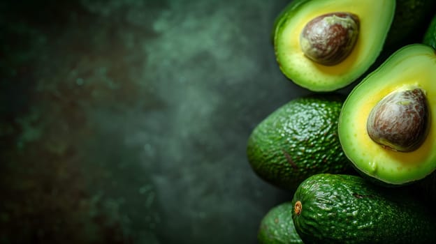 avocados straight from the market. Neural network generated image. Not based on any actual scene or pattern.
