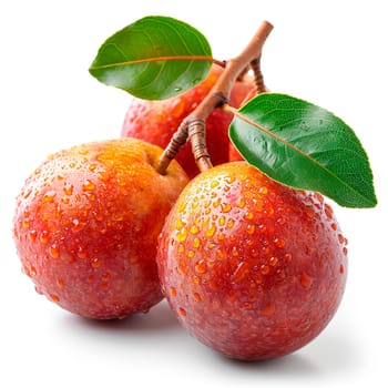 Exotic marula fruit on white isolated background AI generated image