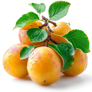 Exotic marula fruit on white isolated background AI generated image
