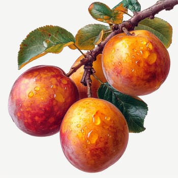 Exotic marula fruit on white isolated background AI generated image
