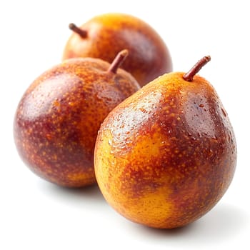 Exotic marula fruit on white isolated background AI generated image