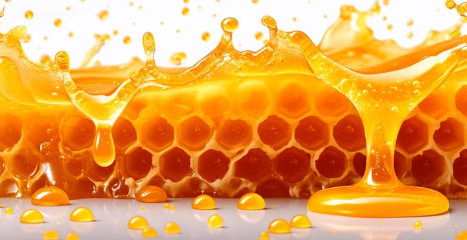 Honeycombs on white isolated background AI generated image