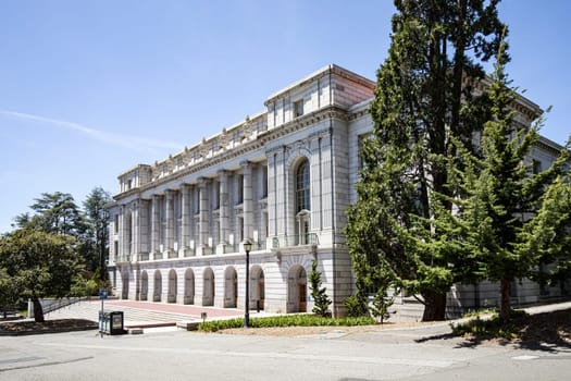 Oakland, USA - May 18, 2022: old   university building in the campus area of Oakland university.