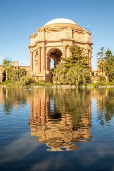 San Francisco, USA - May 20, 2022: early morning view of palace of fine arts in San Francisco, USA.