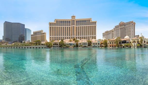 Las Vegas, USA - May 23, 2022:   Bellagio is the luxury hotel and casino located on the Las Vegas Strip. The Bellagio opened October 15, 1998.