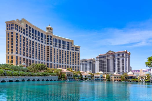 Las Vegas, USA - May 23, 2022:   Bellagio is the luxury hotel and casino located on the Las Vegas Strip. The Bellagio opened October 15, 1998.