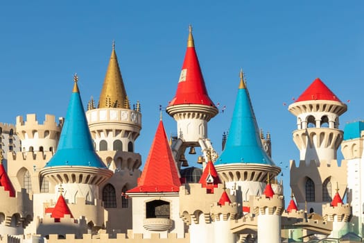 Las Vegas, USA - May 25, 2022: Excalibur Hotel and Casino in Las Vegas, Nevada. Its owner - MGM Resorts reported strong net revenue gain of 43 percent to  USD 2.23 billion in third quarter 2011.