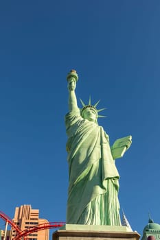 Las Vegas, USA - May 25, 2022: statue of Liberty at New York-New York Hotel and Casino located on Las Vegas Boulevard South, in Paradise, Nevada.