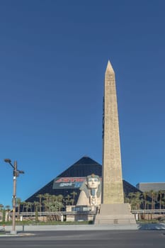 Las Vegas, USA - May 25, 2022: Luxor is a hotel and casino situated on the southern end of the Las Vegas Strip in Paradise, Nevada, USA.