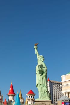 Las Vegas, USA - May 25, 2022: statue of Liberty at New York-New York Hotel and Casino located on Las Vegas Boulevard South, in Paradise, Nevada.