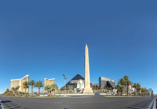 Las Vegas, USA - May 25, 2022: Luxor is a hotel and casino situated on the southern end of the Las Vegas Strip in Paradise, Nevada, USA.