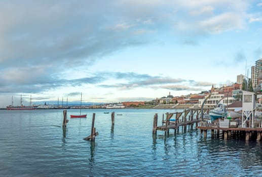 San Francisco, USA - June 5, 2022:  skyline of the bay of San Francisco in fantastic sunset mood.