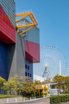 Osaka, Japan - April 4, 2023: Aquarium Kaiyukan in Osaka, Japan. Located in the ward of Minato in Osaka, Japan, near Osaka Bay. It is one of the largest public aquariums in the world.