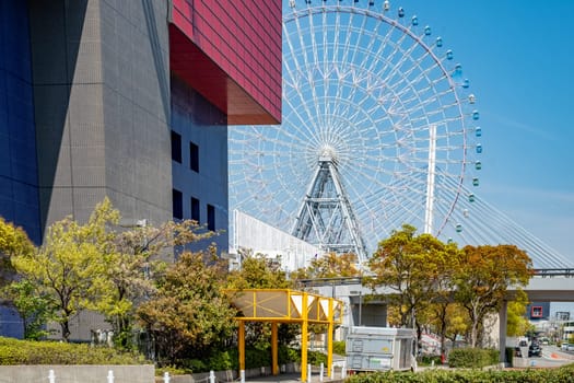 Osaka, Japan - April 4, 2023: Aquarium Kaiyukan in Osaka, Japan. Located in the ward of Minato in Osaka, Japan, near Osaka Bay. It is one of the largest public aquariums in the world.