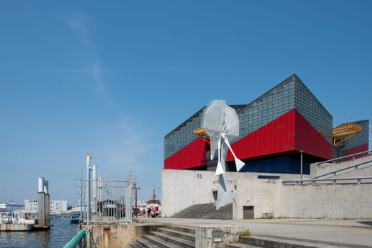 Osaka, Japan - April 4, 2023: Aquarium Kaiyukan in Osaka, Japan. Located in the ward of Minato in Osaka, Japan, near Osaka Bay. It is one of the largest public aquariums in the world.