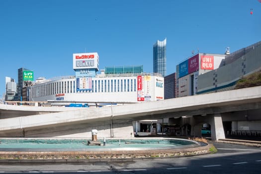 Tokyo, Japan - March 19, 2023: view to skyline of Tokyo with shopping center Odakyu.