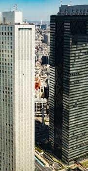 Tokyo, Japan - March 19, 2023: view to skyline of Tokyo from skyline observation platform.