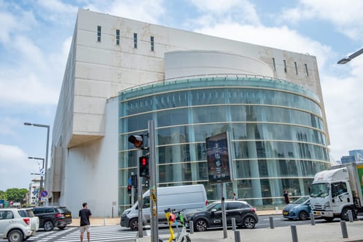 Tel Aviv, Israel - May 18, 2023: The Habima Theater is the national theatre of Israel and one of the first Hebrew language theatres. It is located in Habima Square in the center of Tel Aviv.