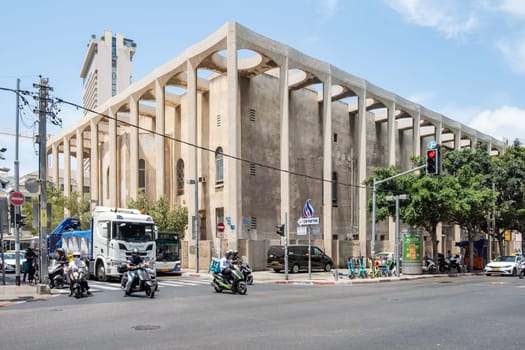 Tel Aviv, Israel - May 18, 2023: The Great Synagogue of Tel Aviv, Israel in the center of Tel Aviv.