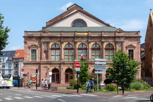 Colmar, France - June 21, 2023: facade of municipal theatre in France, Alsace, Colmar.