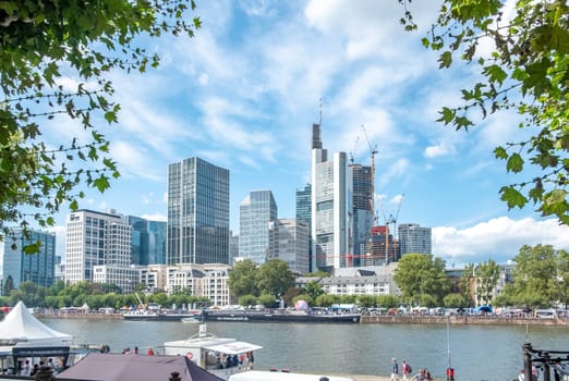 Frankfurt, Germany - August 26, 2023: people have fun visiting the Museumsuferfest - engl: festival of the Museums at the river - in Frankfurt.